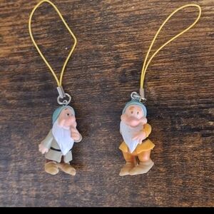 Set Of Disney's Snow White Dwarves Sleepy & Bashful Cell Phone Danglers.
